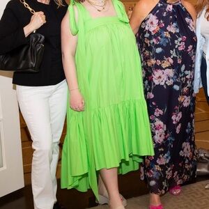Christopher John Rogers for Target High Low Lime Green Swing Dress